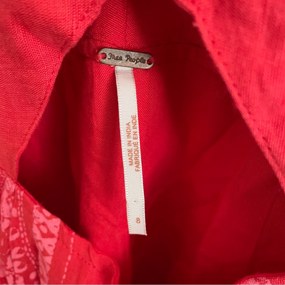 Free People Feel The Sun Bandana Patterned Jumpsuit Red Size 8 - Picture 11 of 12